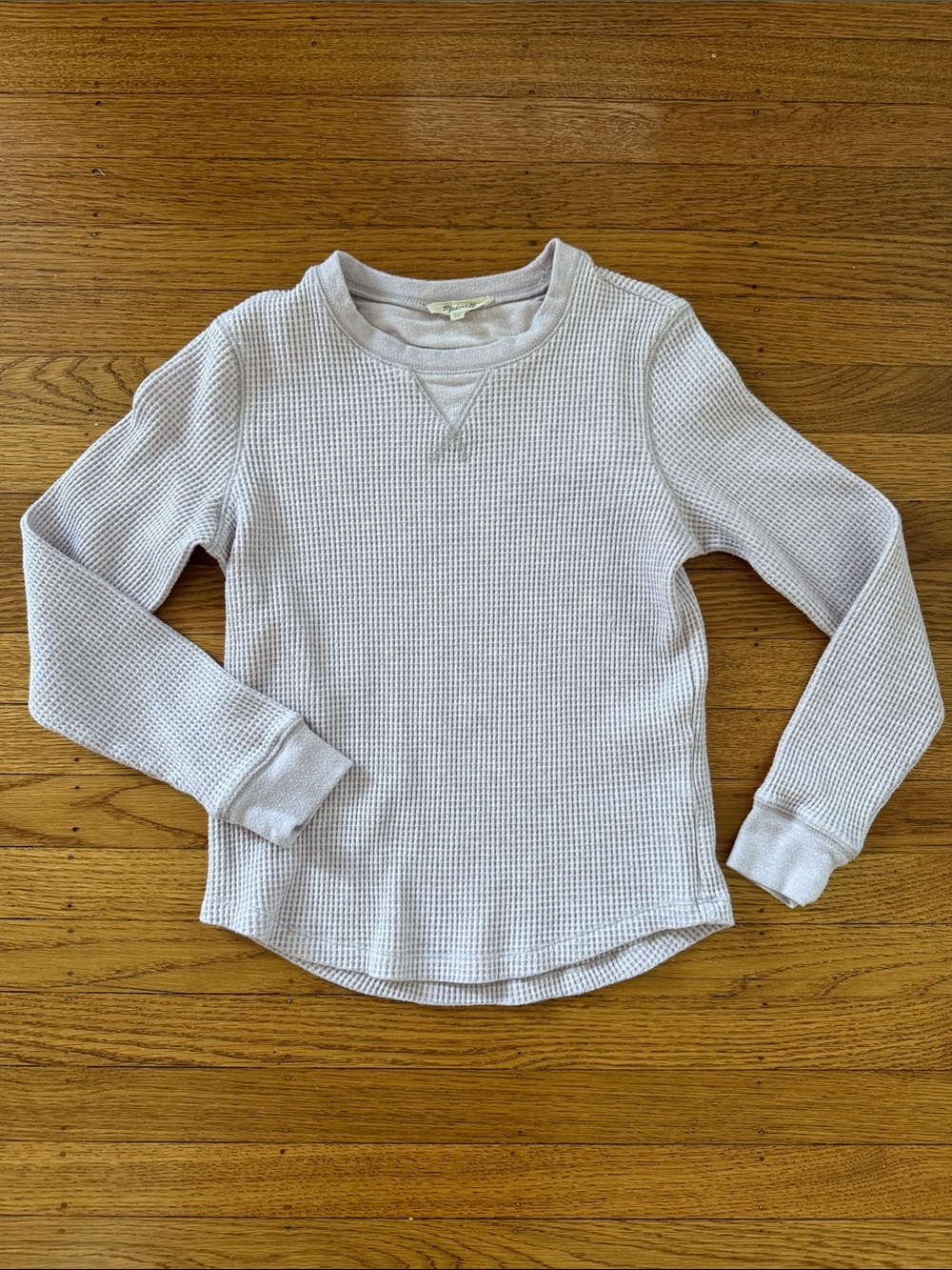 Madewell XXS Waffle Knit Long-Sleeve Top - Light Lavender